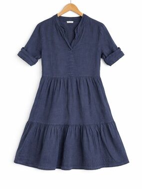 Bellambia 100% Linen Blue Dress – Effortless Spring/Summer Staple (Size Large)
